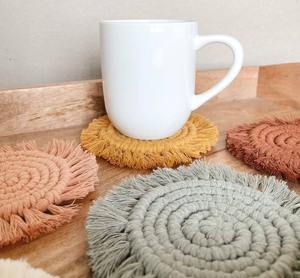 2024 édition macramé caboteur fait à la main coton corde décor de Table absorbant résistant à la chaleur tapis élégant Table à manger accessoire - Product Image 2