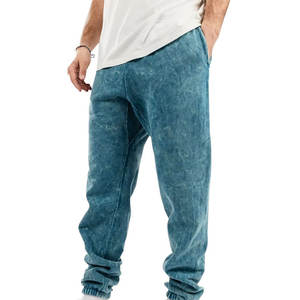 Jogger de ajuste cómodo con logotipo personalizado, pantalones de hombre con lavado ácido a un precio razonable - Product Image 1