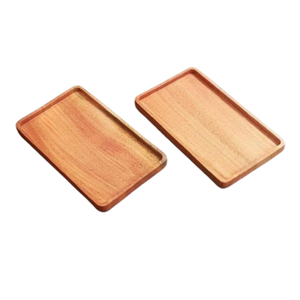 Bandeja de servicio de madera ecológica, utensilios de cocina de madera hechos a mano de calidad premium para comedor y decoración - Product Image 1