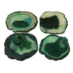 Sous-verre en cristal d'agate avec logo personnalisé plaqué or acheter en gros sous-verre en tranche d'agate sous-verre en agate pour la décoration intérieure - Product Image 1