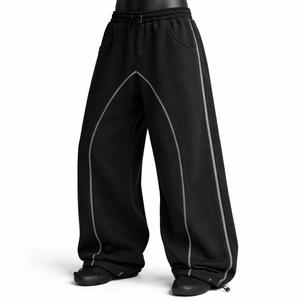 Men’s Oversized Baggy Sweatpants Wide Leg Streetwear <b>Trousers</b> Custom Logo Cotton Fleece Loose Fit Jogger Pants - Product Image 3