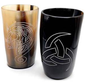 Authentic Medieval Viking Drinking Horn Shot <b>Glasses</b> 100% Natural Buffalo Horn Handcrafted Animal Style Beer Shots High Quality - Product Image 2