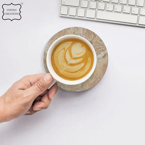 Classic New Style <b>Polished</b> Natural Marble Stone Coasters Set Ceramic Drink Coffee Cup Coasters for Party Decorative Purpose - Product Image 6