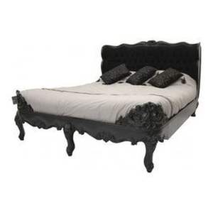Victorian Style Hand Carved Durable Mahogany <b>Wood</b> <b>Bed</b> <b>Frame</b> Classic Furniture Black Finish Custom Sizes Directly CV. Daabadi - Product Image 1