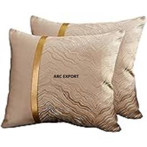 Rectangle Forme Couleur Crème Clair Avec Ligne D'or Conception Coton Matériau Coussins Pour La Maison Canapé Décor Aux Prix Les Moins Chers - Product Image 1