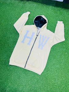 เสื้อมีฮู้ดซิปผ้าขนแกะคอตตอน400GSM พร้อมโลโก้ปักแบบไม่พอใจฉลากคอตตอน100% ย้อมสีล้วนสำหรับฤดูหนาว - Product Image 5