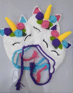 Chapeau Licorne pour Fille, Enfant, Bébé, Chapeau d'Hiver pour Bébé, Chapeau Fait Main Mignon et Amusant pour les Fans de Little Pony - Product Image 1