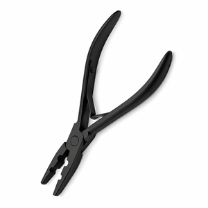 Alicates Profesionales para Extensiones de Cabello, Herramienta de Anillo Micro, Alicates de Acero Inoxidable Negro Mate para Extensiones con Nano Beads - Product Image 5