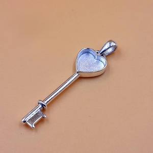 2025 nouveauté bijoux en argent 925 timbre clé pendentif réglage attrayant le plus populaire souvenir lait maternel trouver composant - Product Image 2