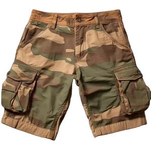 Pantalones Cortos Cargo para Hombre, Estilo Europeo, Casuales de Verano, Multibolsillos, Resistentes al Viento, de Poliéster/Algodón, Tejido Digital, Delgados, Elásticos, Cintura Media, Color Sólido - Product Image 3