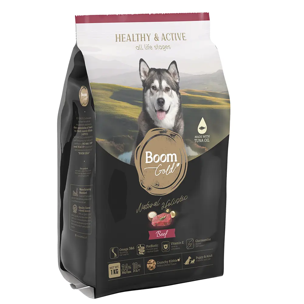 BOOM Gold Salmon Best Seller Pet Food Para Dog Dry Food BOOM e Lamb Flavors 1 KG Housebrand e Aceitar OEM