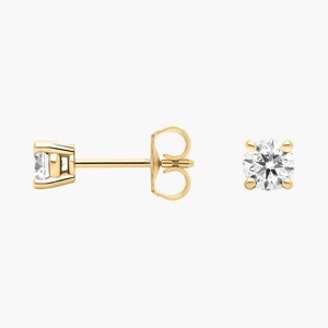 14K Solid Gold H-I I1 Round Lab Grown Diamond Prong <b>Stud</b> <b>Earrings</b> 0.5 Ct Total Rhodium Finish 4 Prong Setting <b>Fine</b> Jewelry - Product Image 4