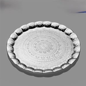 Bandeja DE SERVICIO DE METAL duradera de primera calidad, ideal para fiestas en la cocina del hogar, aperitivos, frutas, bebidas, desayuno o decoración de mesa - Product Image 2