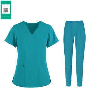 Conjuntos de uniformes de Enfermería de calidad superior para mujer, logotipo personalizado, uniformes de hospital OEM, lona transpirable antiarrugas transpirable - Product Image 6