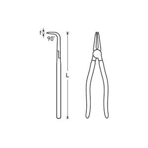 Alicates para Anillos de Retención Stahlwille Cromados con Mordazas Anguladas de 90° para Anillos Internos - Product Image 3