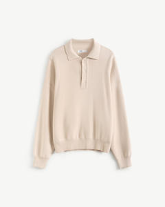 Camisa de punto de rayón y algodón transpirable de manga larga para hombre, de corte holgado con logo en la espalda, de Routine Vietnam - Product Image 1