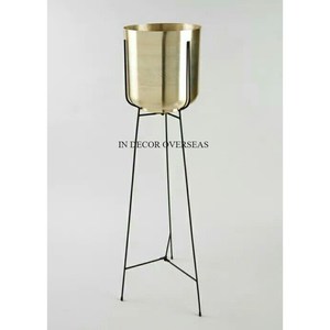 Maceta de flores de forma redonda de Metal con acabado antiguo de cobre y macetas con soporte de diseñador de Color negro para decoración de bodas y fiestas - Product Image 5