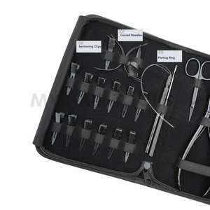 Kit complet d'outils pour extensions de cheveux avec pince à micro-perles, pince à sertir plate, pince à retirer, crochet à boucle, ciseaux, aiguilles à coudre, clips - Product Image 4