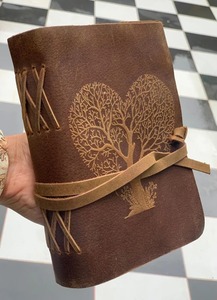 Vintage A5 arbre coeur carnet de croquis couverture souple Logo personnalisé boîte-cadeau emballage spirale en cuir organisateur selle couture taille A3 - Product Image 2