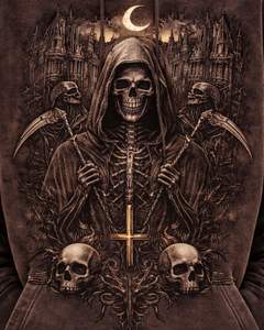 Sweat à capuche oversize en molleton pour femme, motif crâne gothique marron, style streetwear, décontracté, pour l'hiver - Product Image 6