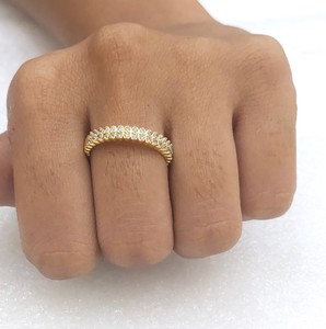 Anillo Apilable de Oro Amarillo/Rosa Sólido de 14K, Anillo de Eternidad Completo con Diamante Cultivado en Laboratorio de 0.40 Ct para Mujer, Regalo de San Valentín - Product Image 3