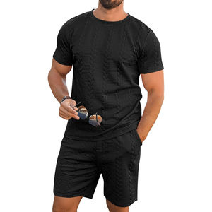 Camiseta y pantalones cortos transpirables de dos piezas para hombre con estilo-Ropa de verano informal de moda OEM ODM compatible con proveedores experimentados - Product Image 5