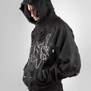 Street Wear Meilleur design Sweats à capuche pour hommes en coton mélangé de bonne qualité Dernier prix Sweats à capuche légers à manches longues - Product Image 3