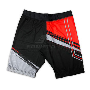 Shorts de MMA pour hommes SONISPO, noir, rouge, gris, imprimé par sublimation, ajustés, évacuant l'humidité, vêtements de sport de combat - Product Image 3