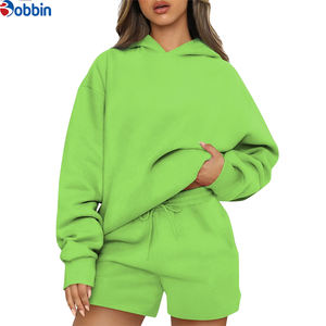 ชุดเซ็ตเสื้อฮู้ดดี้และกางเกงขาสั้นแบบยูนิเซ็กซ์ สไตล์แฟชั่นสำหรับผู้หญิง พิมพ์ลายดิจิทัล 2 ชิ้น พร้อมฮู้ด สำหรับผู้หญิงและเด็กผู้หญิง - Product Image 1