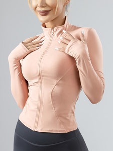 Women Athletic <b>Yoga</b> <b>Jacket</b> Full Zip Stretch Fitness Top Comfortable Workout Running Gym Activewear - Product Image 2