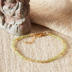 Joyería fina, superventas, pulsera personalizada de peridoto verde y cuentas de oro, pulsera de plata de ley 925, regalo, joyería fina hecha a mano - Product Image 3