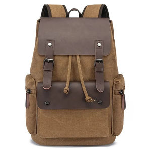 Sac à dos tendance en toile décontractée imperméable avec cordon de serrage, imprimé vintage, logo personnalisé, confortable pour étudiants, vente en gros OEM - Product Image 6