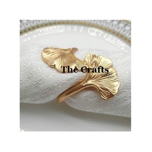 Leaf Design Gold Color <b>Tissue</b> Ring Customized Size And Shape Napkin Rings Holder For Home Hotel <b>Wedding</b> Restaurant Use - Product Image 1