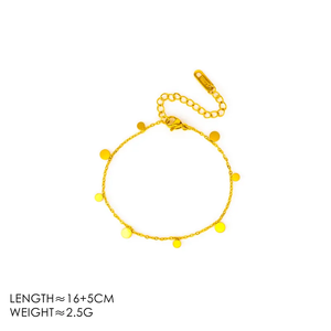 Bracelet en acier inoxydable 304 plaqué or 18 carats, design rond, électroplaqué sous vide, hypoallergénique, style décontracté et simple - Product Image 6