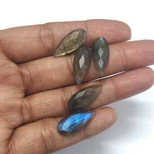 Alta calidad 5 uds labradorita gris Natural 19,5x8,5mm pera Rosecut piedras preciosas sueltas 21,15 Cts Iroc ventas US $9,67 - Product Image 2