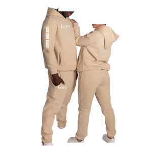 Bas quantité minimale de commande personnalisé hiver sweats à capuche ensemble de jogging coton polaire hommes haute qualité unisexe entraînement survêtement survêtements - Product Image 2