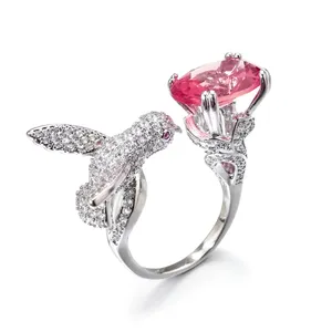 Bague pour femme en pierres précieuses colorées personnalisées haut de gamme, design tendance transfrontalier, vente en gros - Product Image 4