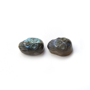 Labradorite bleue naturelle 6x8mm, taille ovale en forme de crâne, pierres précieuses en vrac, certifiées par un tiers, vente en gros, Gopika Exports, pour la fabrication de bijoux - Product Image 3