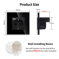 KLASS USB TYPE-C Tuya prise murale universelle européenne, 16a, prise Wifi, prise intelligente