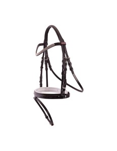 La bride avec un casque anatomiquement formé avec une doublure rembourrée douce, la bande de front incurvée a une chaîne argentée à 3 rangées - Product Image 4