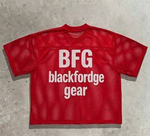 T-shirt en jersey mesh surdimensionné pour homme BlackForgeGear, 240g, manches courtes, col rond, respirant, streetwear, logo imprimé numérique au dos - Product Image 2