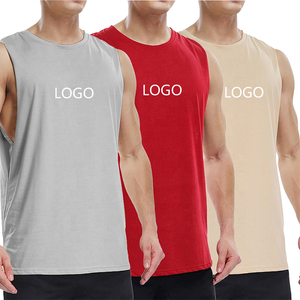 เสื้อกล้ามคอตตอนถักระบายอากาศได้สำหรับผู้ชายเสื้อกล้ามออกกำลังกายผ้าคอตตอนถักมีตัวเลือกปรับแต่งได้ - Product Image 1