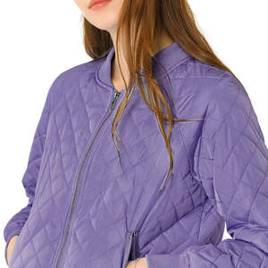 Blouson Bomber Personnalisé pour Femme – Vêtement d'Extérieur Coupe-Vent avec Fermeture Éclair, Sportswear Couleur Unie Imprimé en Coton Écologique à Séchage Rapide - Product Image 6