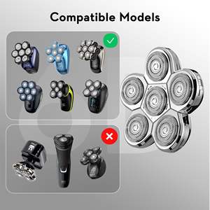 Cabezales de Repuesto para Afeitadora Eléctrica de Cinco Cuchillas Dobles, Lavables, Rotatorios, para Rostro, Aptos para Uso en Autocaravanas - Product Image 6