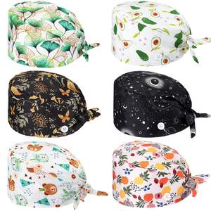 Nueva moda tamaño personalizado enfermería etiqueta privada personalizada estiramiento Scrub sombrero impreso Hospital Scrub sombrero mejor médico enfermera sombrero - Product Image 1