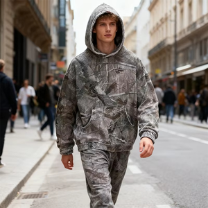 Sweat à capuche vintage Y2K pour homme en polyester/coton, imprimé numérique, design graphique, thermique, style urbain, hiver, fabrication américaine sur mesure, OEM - Product Image 2