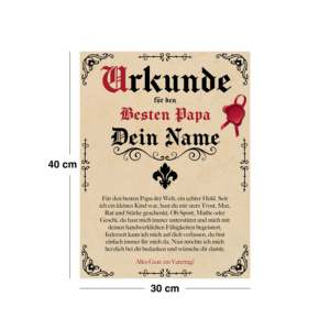 Set de Regalo con Certificado Personalizado para el Día del Padre, 30x40 cm, Personalizado con el Nombre Deseado - Product Image 1
