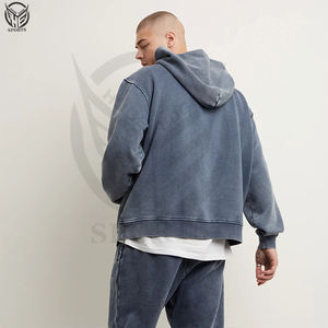 Luxe 600 Gsm français éponge pull à capuche personnalisé surdimensionné polaire avec goutte épaule épais coton lourd pour l'hiver hommes - Product Image 2