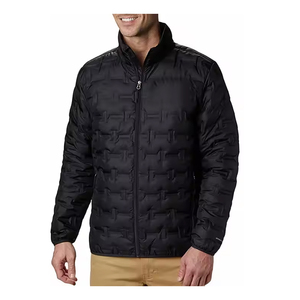 OEM ODM Veste matelassée coupe-vent d'extérieur d'hiver de couleur noire personnalisée pour hommes Vestes matelassées à capuche solides pour hommes - Product Image 1