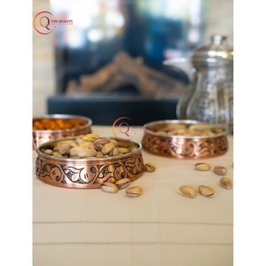 Bandeja grande antigua de cobre para servir alimentos, bandeja para servir moderna clásica hecha a mano chapada en forma redonda a la venta, suministros de precio más bajo - Product Image 4